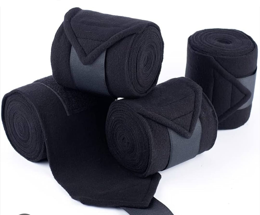 Horse Fleece Bandages  Polo  Stable / Equestrian Leg Wraps Set of 4 (Lite Blue)