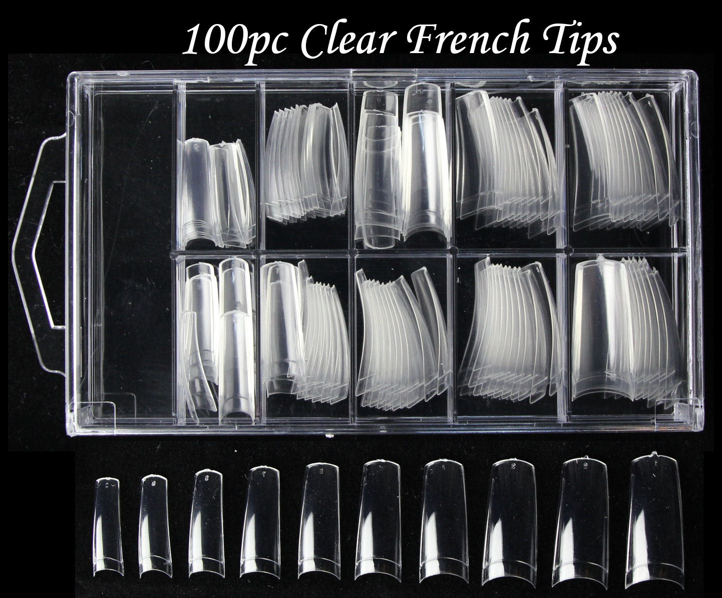 100pc Colour French Tips Nails Fake False Acrylic UV Gel manicure DIY Nail Tips