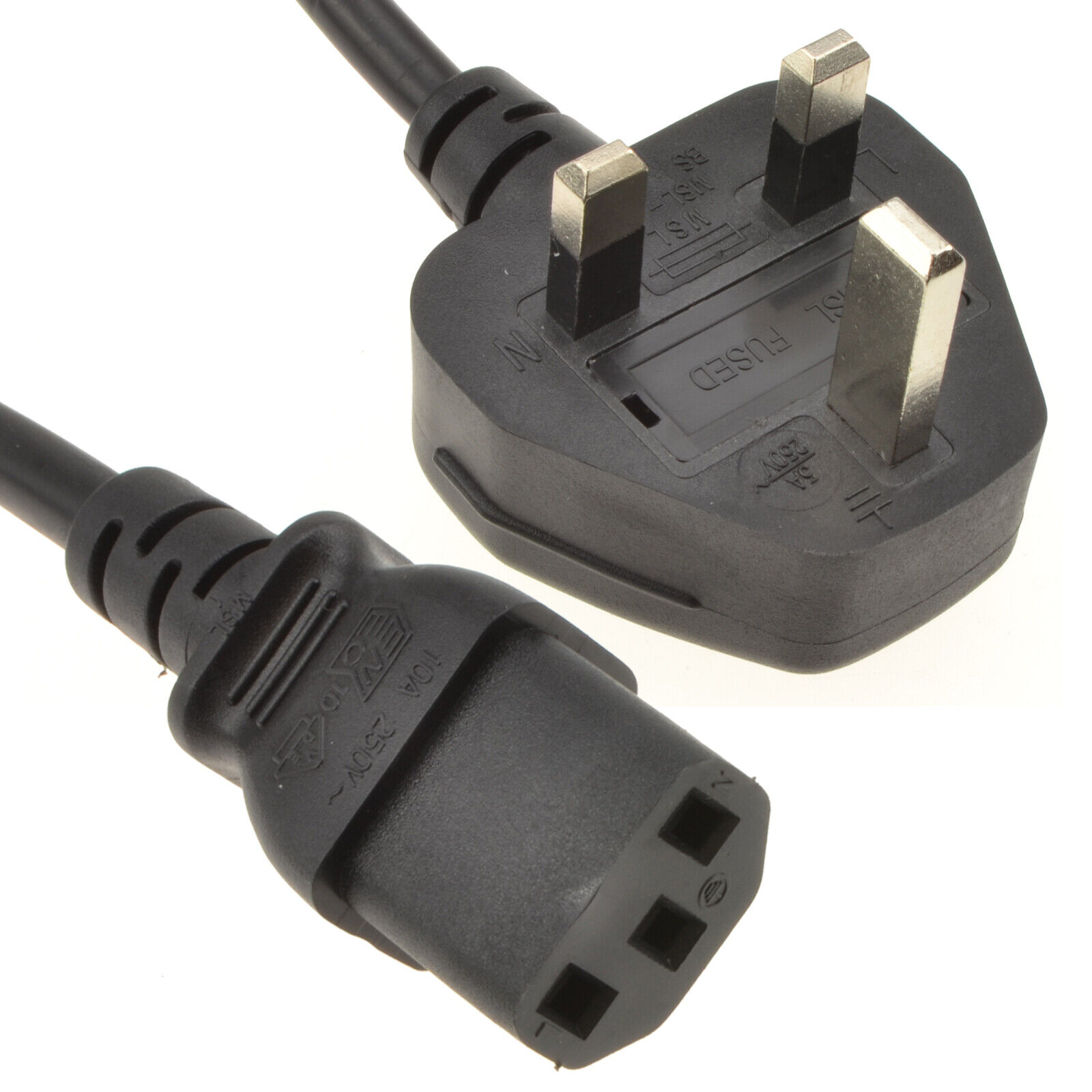 Power Cord UK Plug to IEC Cable ( PC Mains Kettle Lead ) C13 1m 2m 3m Lot - Picture 23 of 34