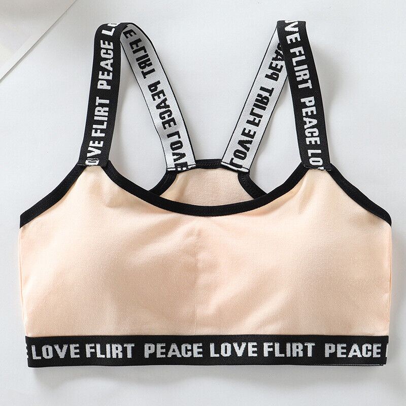 2pcs Kids Teen Girls Underwear Sport Training Bra with Chest Pad Puberty Clothes - Picture 13 of 17