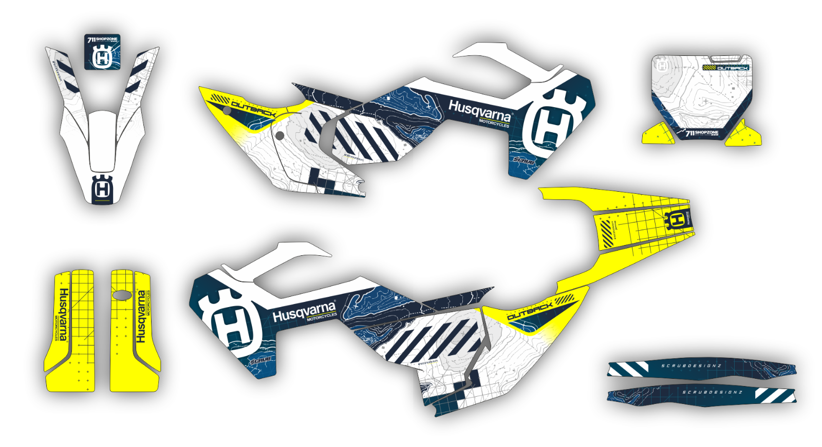 Husqvarna TC FC 2023 2024 - 125 250 350 450 Graphics Decals Stickers Race Number