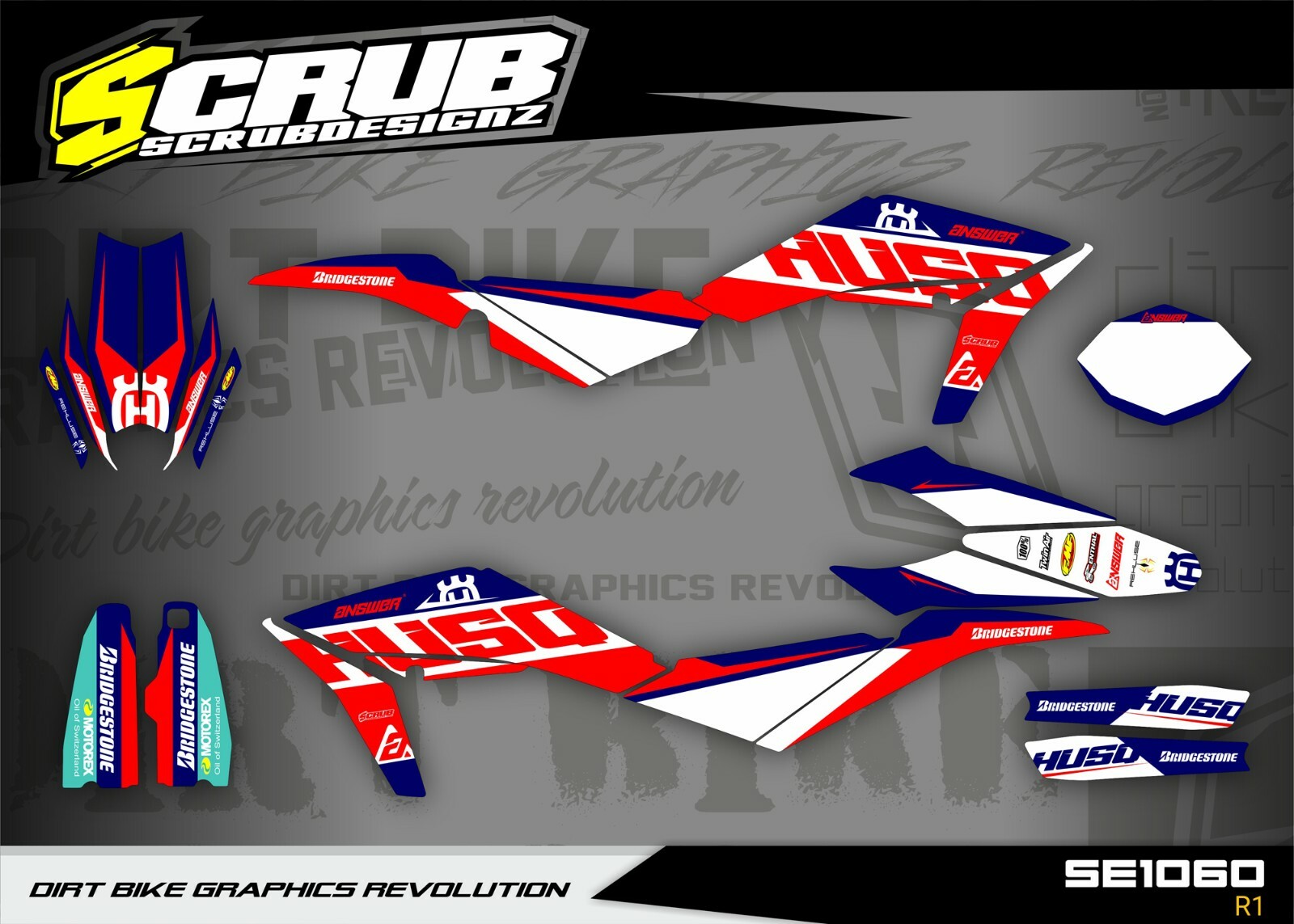 Husqvarna graphics SMR511 2011 2012 2013 stickers SCRUB decals  SMR 511