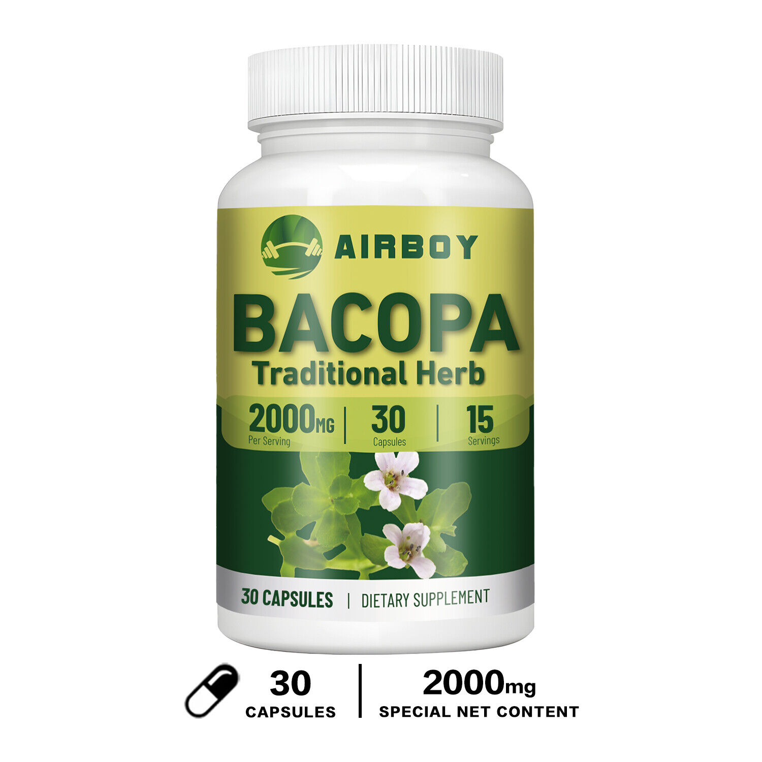 Bacopa Monnieri 2000mg - Brain Health  Memory Booster, Focus