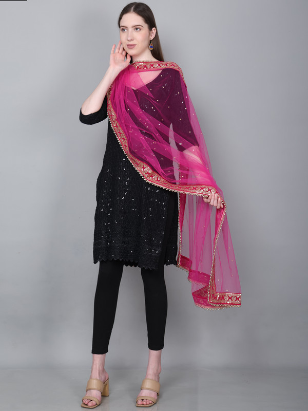 Way2Like Net Bridal Dupatta Embroidered Scarf Hijab Wedding Party Wear For Women - Picture 23 of 42
