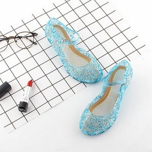 Girls Jelly Sandals Kids Footwear Crystal Princess Party Dance Flat Wedges Shoes