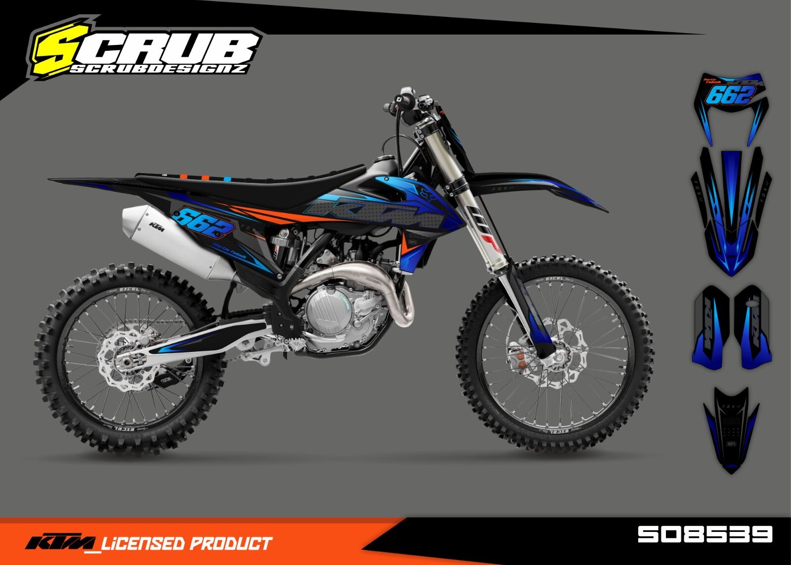 Plastics + Graphics KTM SX SX-F XC XC-F 2019 2020 2021 2022 Custom race number