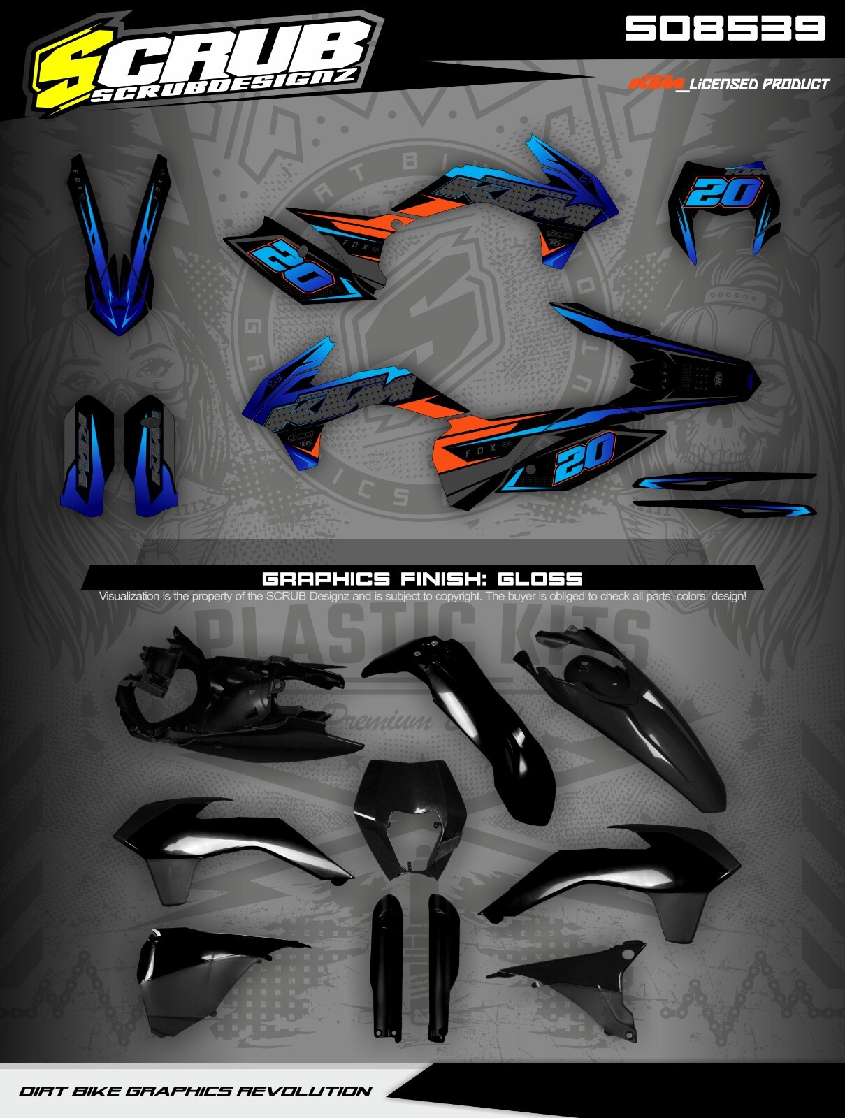 Plastics + Graphics KTM 2014 2015 EXC EXC-F XC-W XCF-W- 125 250 300 350 450 500