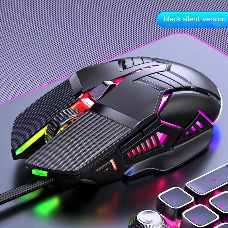 Kabelgebundene Maus 6D bunte schillernde E-Sport-Spiele Büro stumm... - Bild 8 von 10