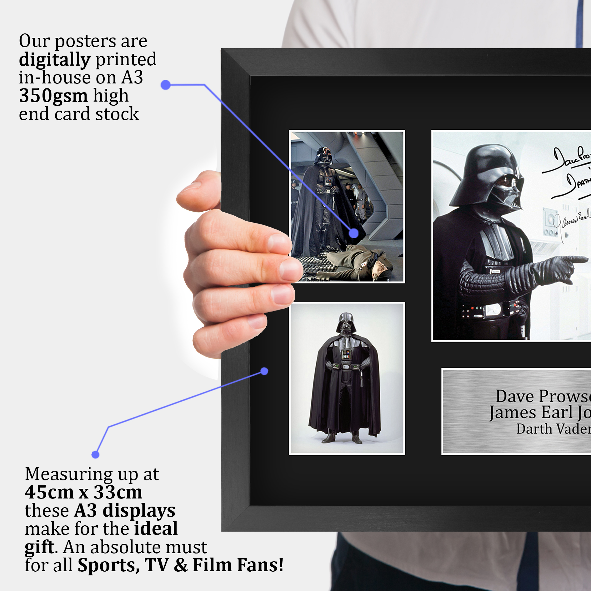 Prowse & Jones Firmado A4 Enmarcado Impreso Autógrafo Dark Vader Star Wars Impresión - Imagen 20 de 24