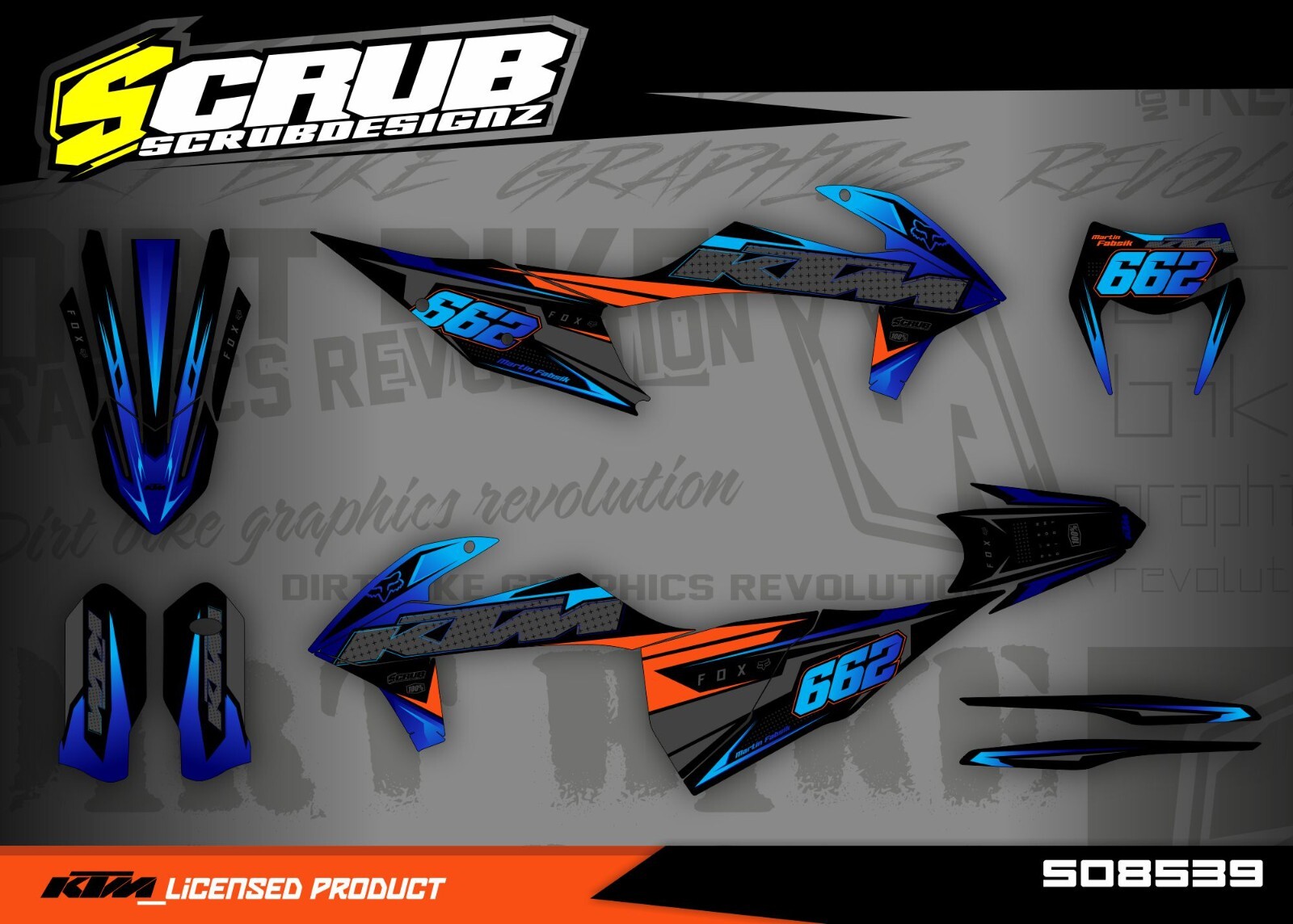 Plastics + Graphics KTM 2017 2018 2019 EXC EXC-F XC-W XCF-W Graphics Applied