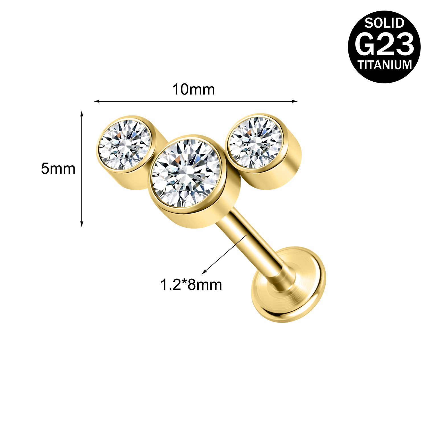 16g G23 Titanium Labret Lip Ring Helix Daith Tragus Earring Labret Lip Piercing - Picture 74 of 156