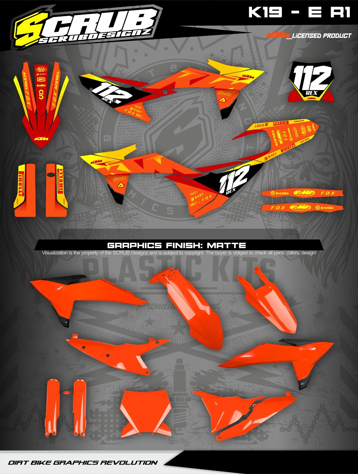 Plastics + Graphics KTM 2025 XC XC-F SX SX-F | Race number + Name