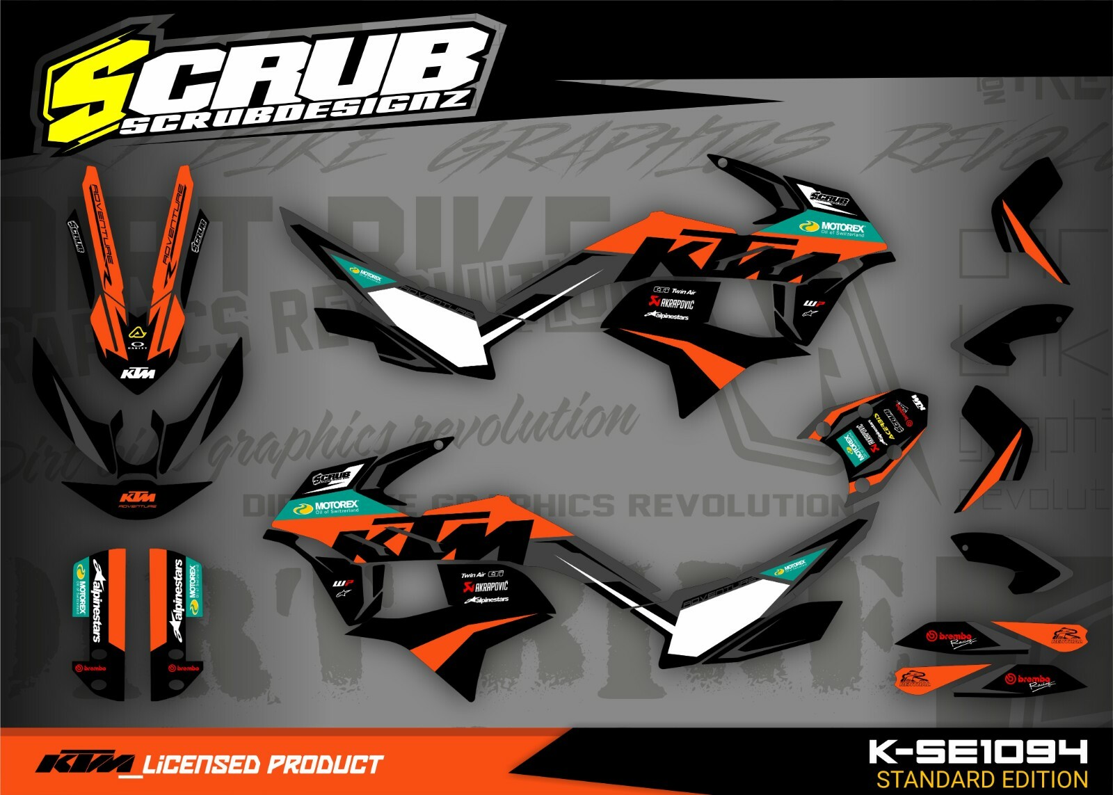 KTM ADVENTURE 790R 890R 2019 2020 2021 2022 Rally Graphics Decals Stickers