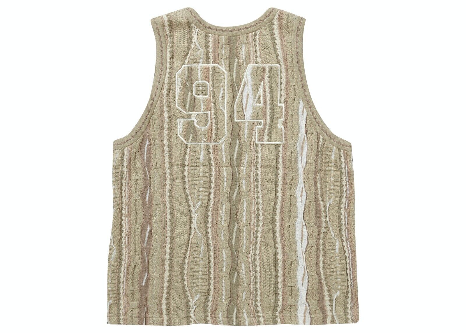 Supreme Coogi Basketball Jersey Textured Knit 3D Black Tan Multi