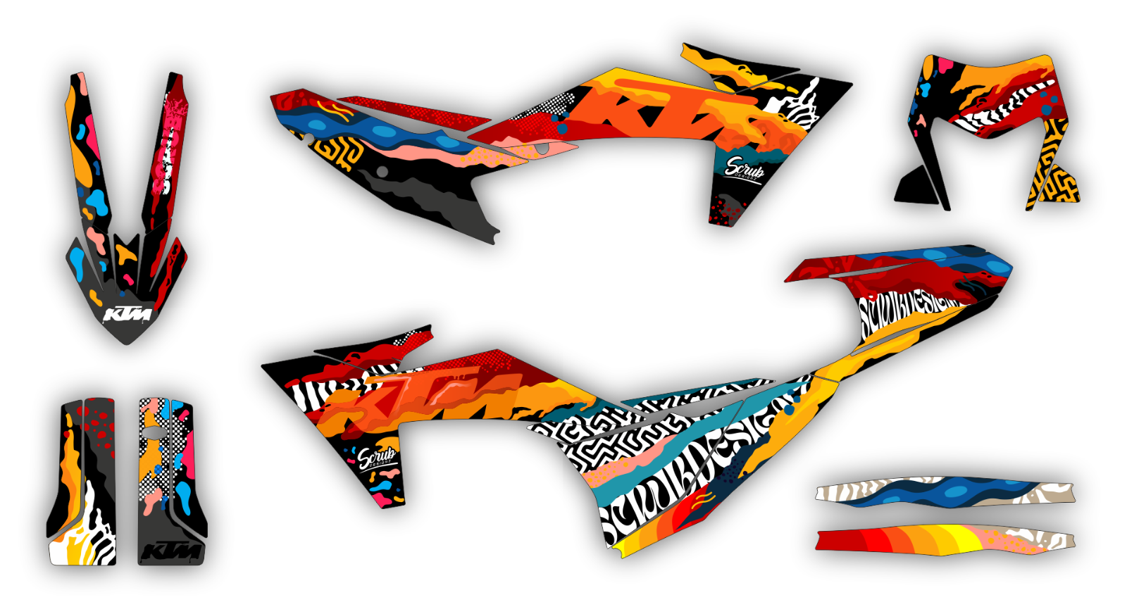 Graphics Kit KTM EXC EXC-F XC-W XCF-W 2024 2025 150 250 300 350 450 500 decal