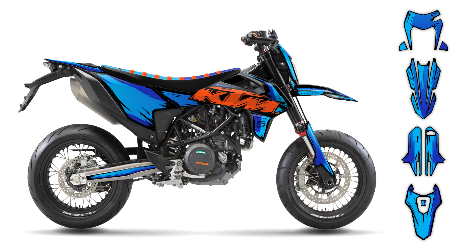 KTM graphics SMC-R 690 2019 2020 2021 2022 2023 SCRUB decals stickers Supermoto