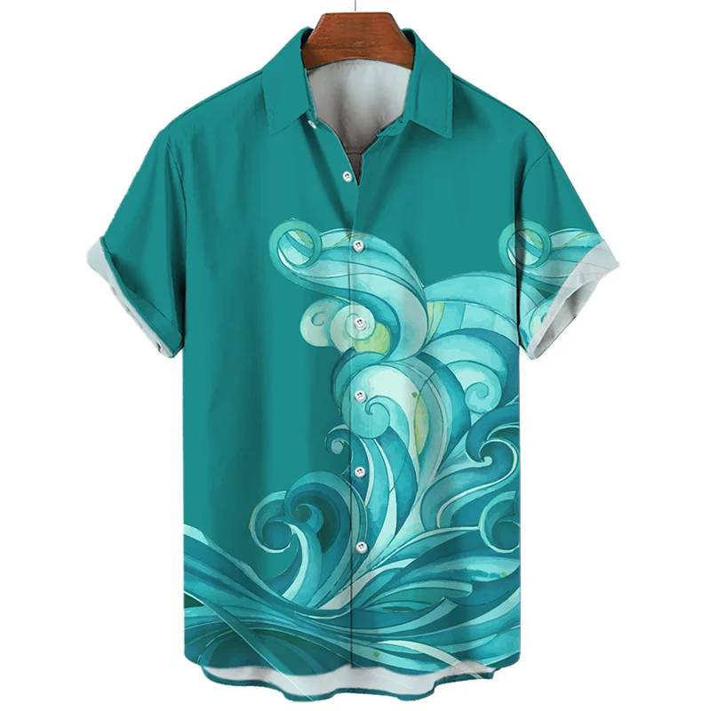 Japanese Sea Ocean Wave Graphic Shirt Men Women 3D Print Hawaiian Beach Shirts - Picture 39 of 91