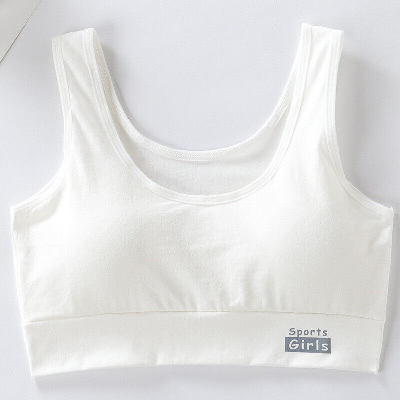 2 Pcs Cotton Girls Bra Kids Crop Top Underwear Sports Training Bra 10-18 Years - Picture 12 of 21