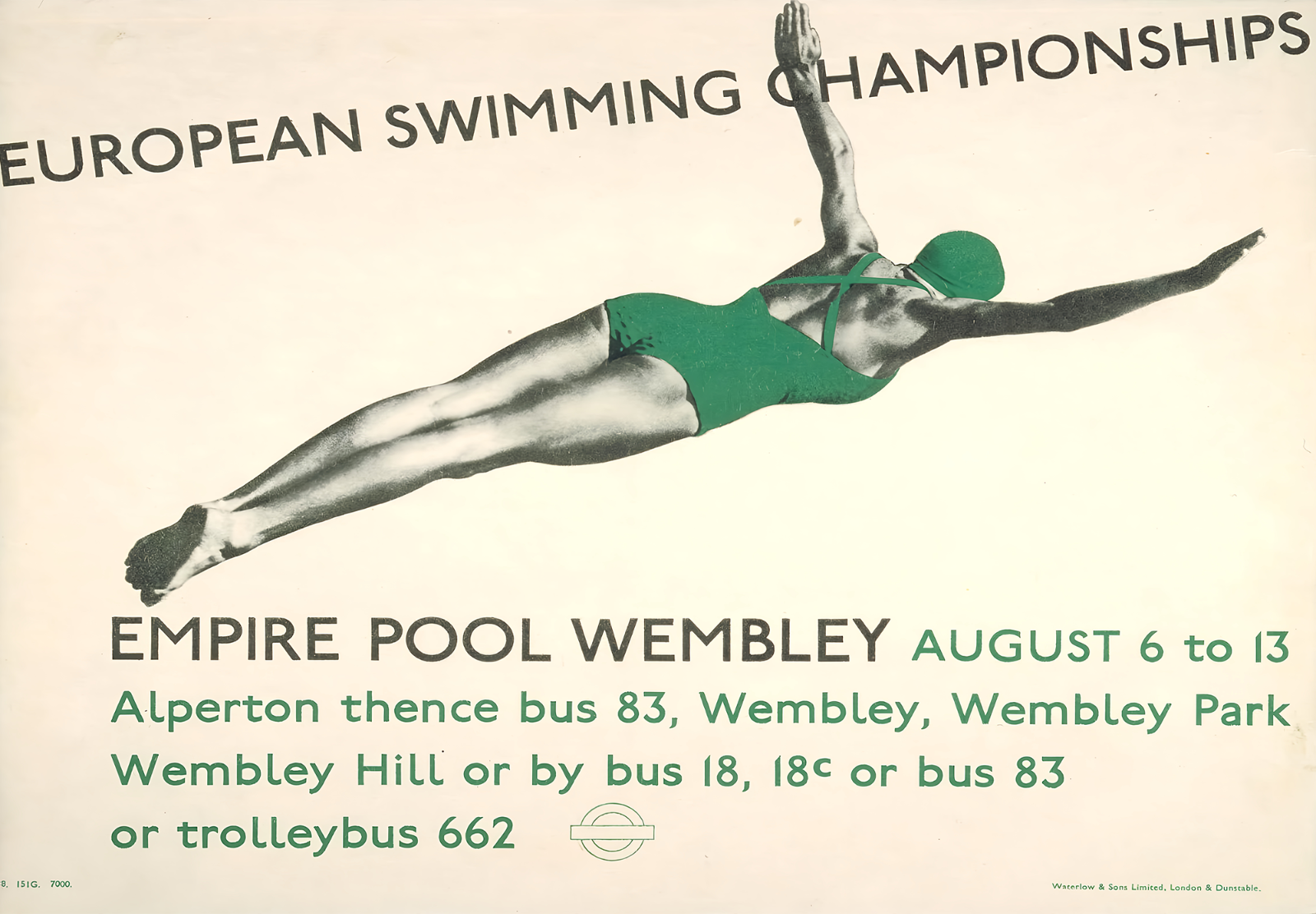 European Swimming Poster Female Swimmer Wall Art- 16×12/20×16/24×18/36×24