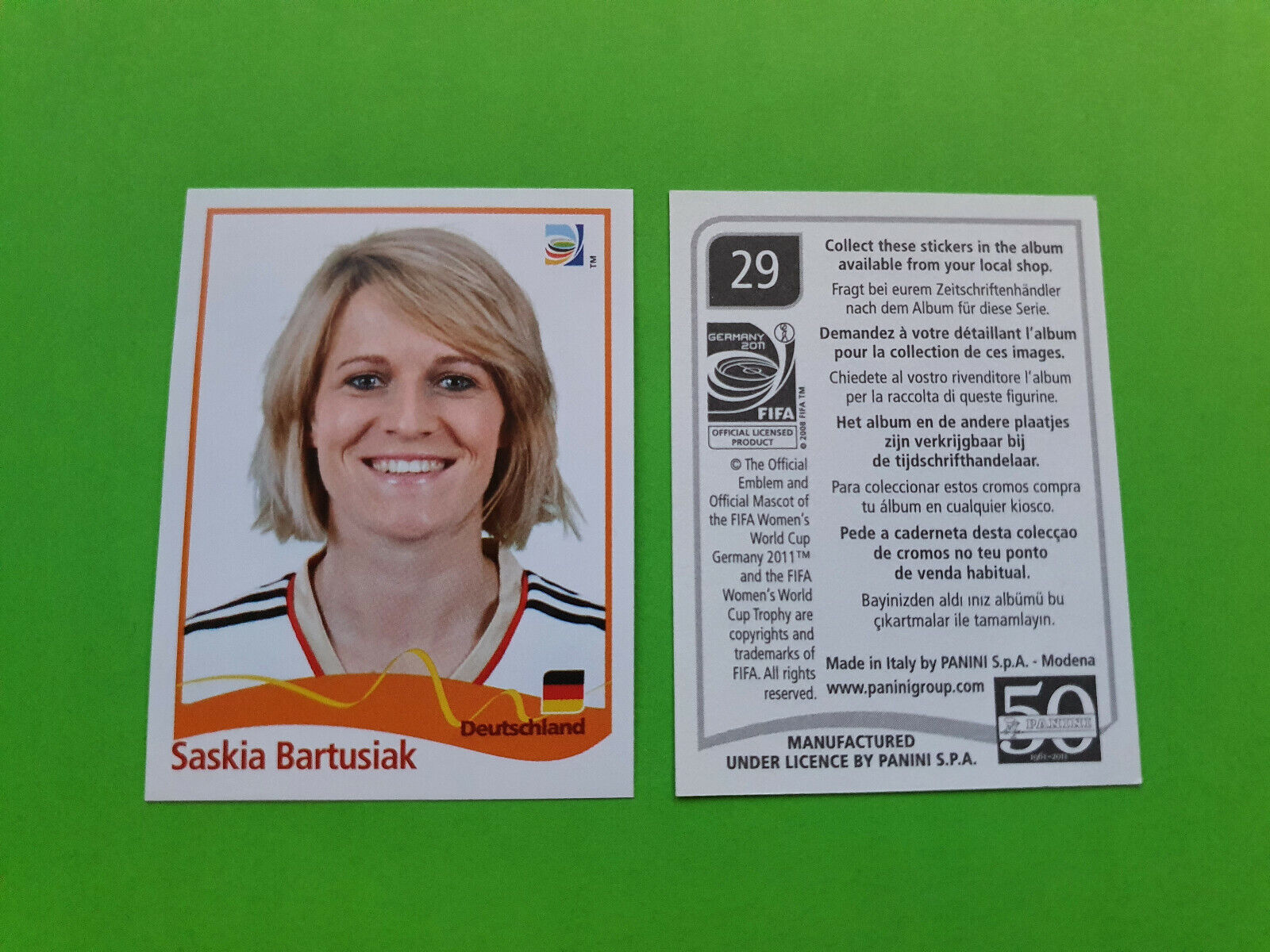 Panini women Germany 2011 Rewe stickers a la pièce