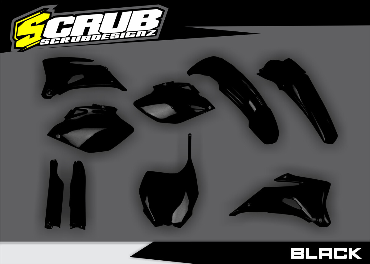 Yamaha YZ250f YZ450f 2006 2007 Plastics Kit Complete BLACK YZf 250 450