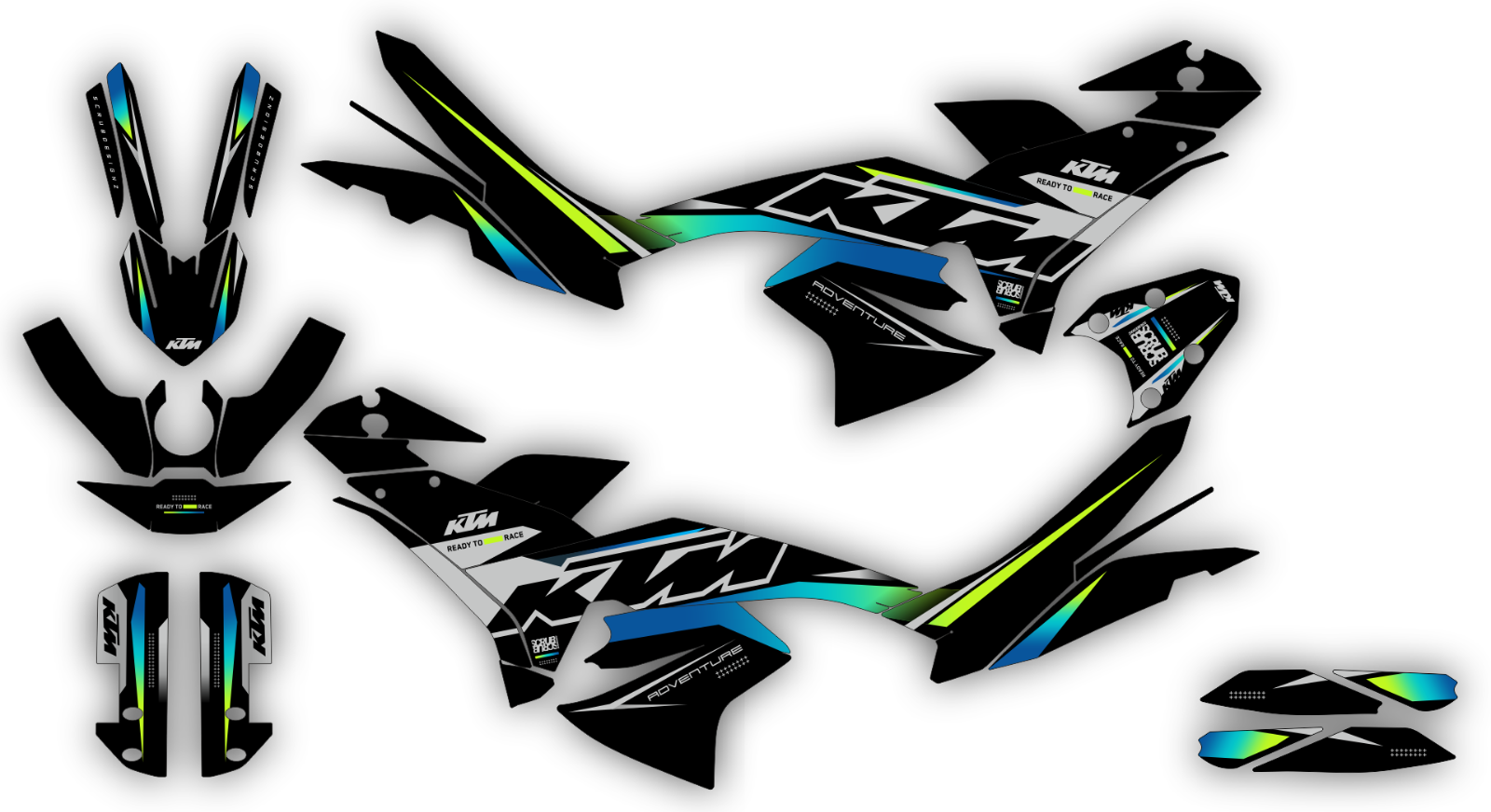 KTM ADVENTURE 2023-2024 790 R 890 R Rally Graphics Decals Stickers