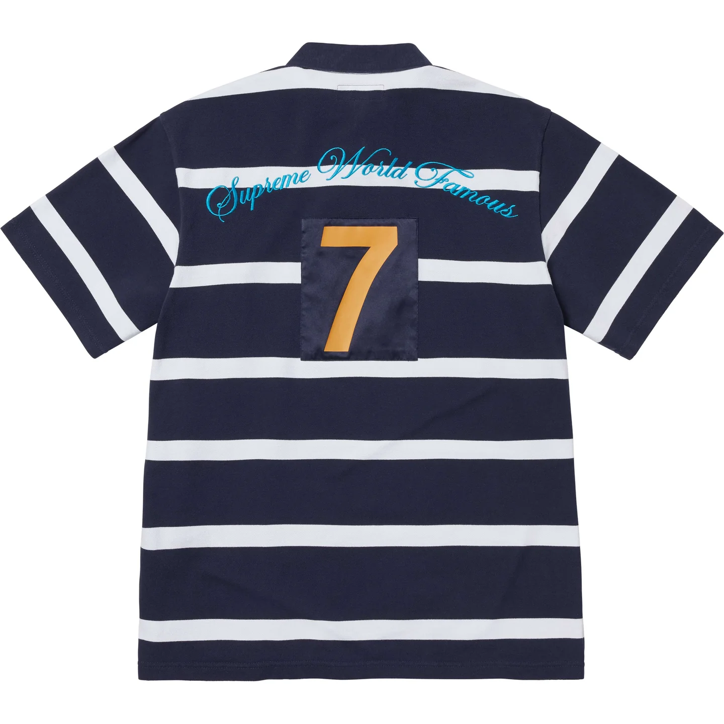 Supreme Cursive Polo Black Light Blue Navy Red Stripe 4colors SS25