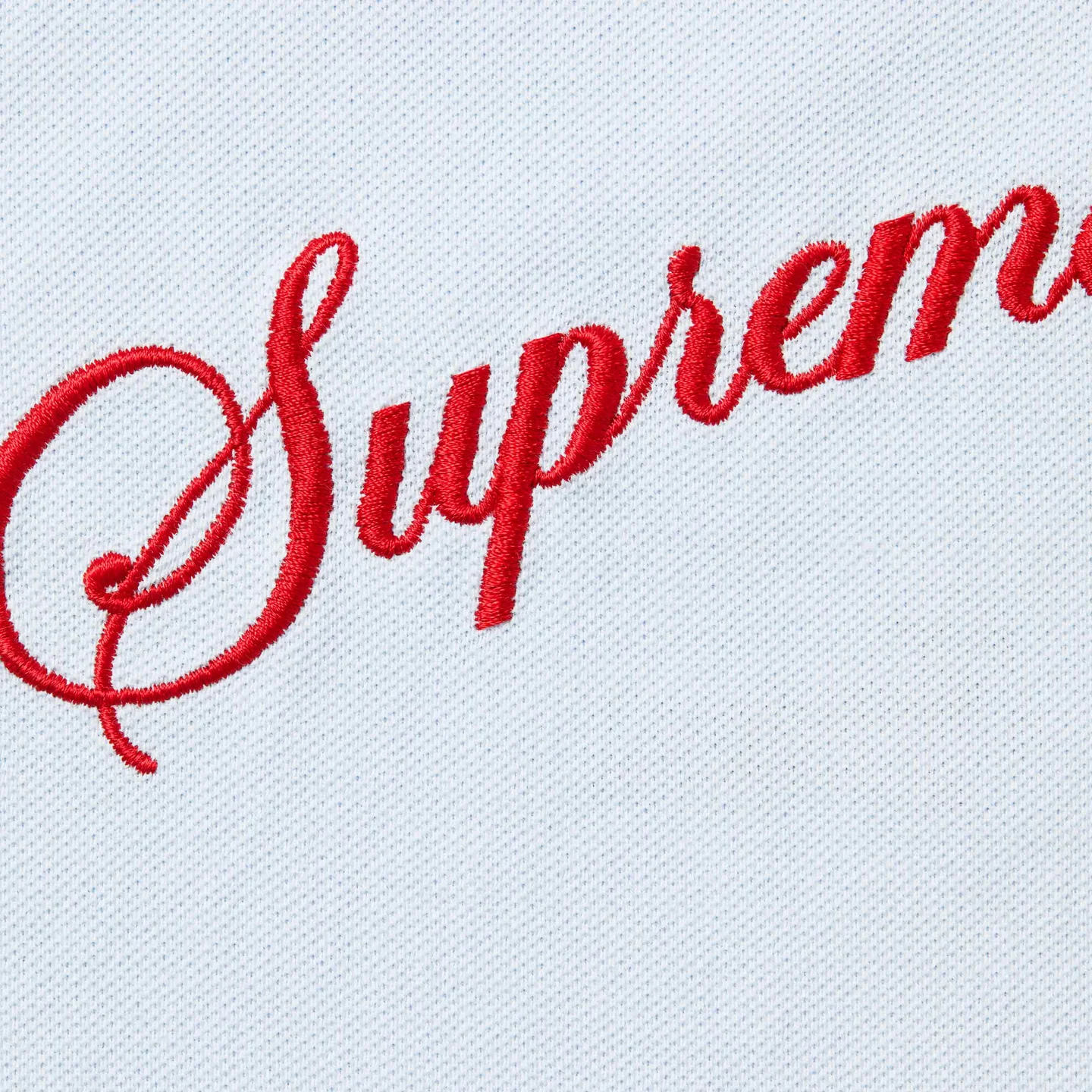 Supreme Cursive Polo Black Light Blue Navy Red Stripe 4colors SS25