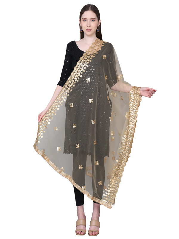 Way2Like Net Bridal Dupatta Embroidered Scarf Hijab Wedding Party Wear For Women - Picture 11 of 42