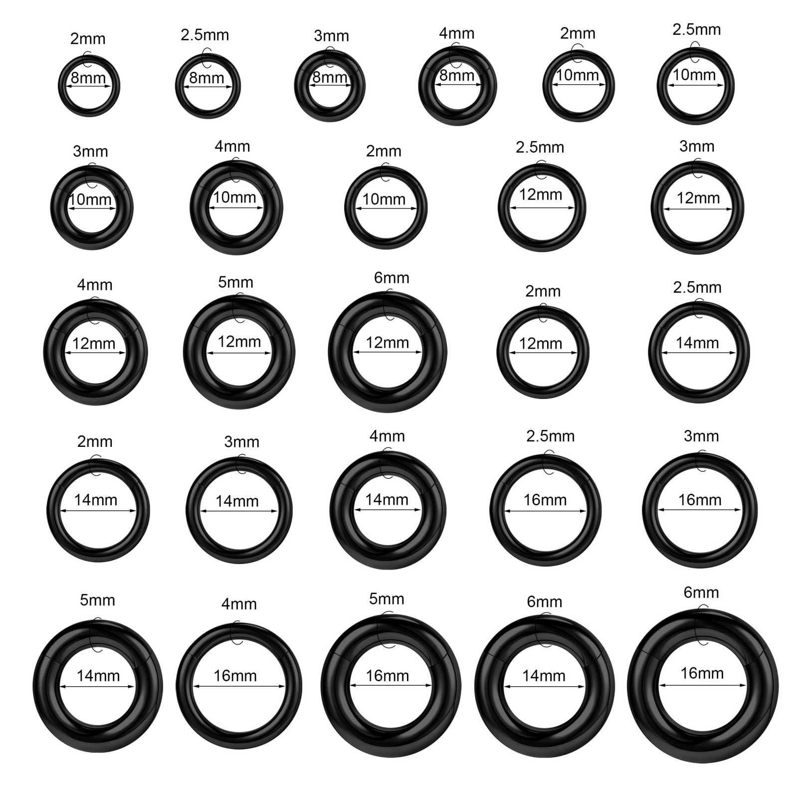 Pendientes de acero quirúrgico punk de gran calibre nariz tabique anillo piercing joyería 1 pieza