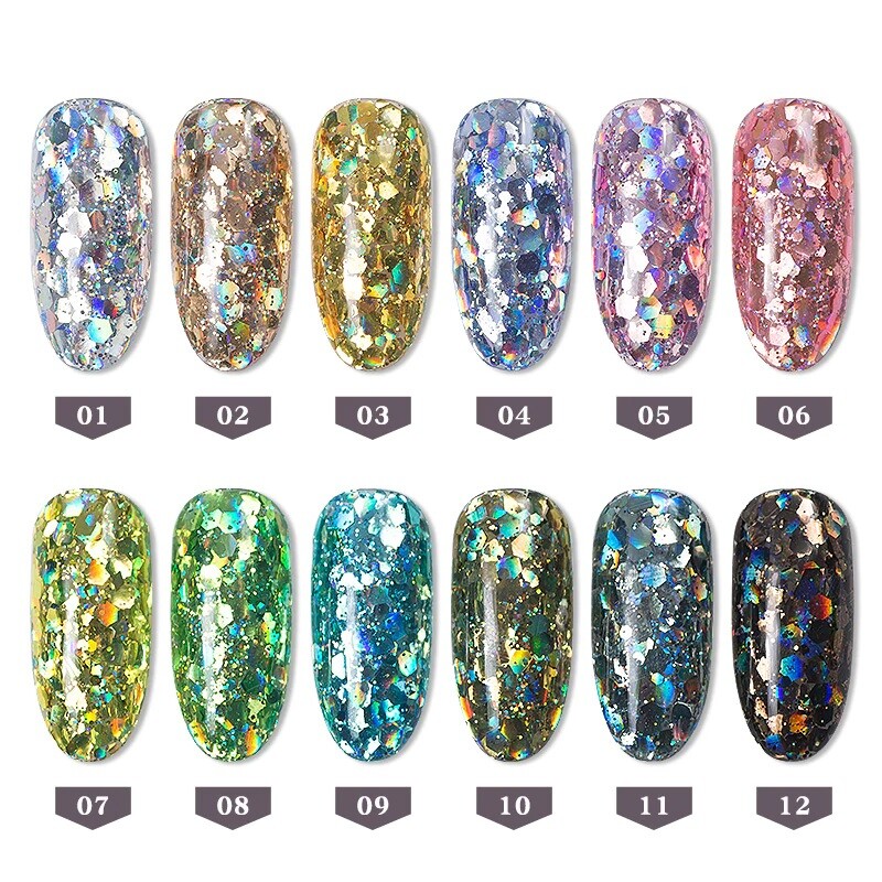 Holographic Glitter Nail art Confetti Decorations Manicure Party decals