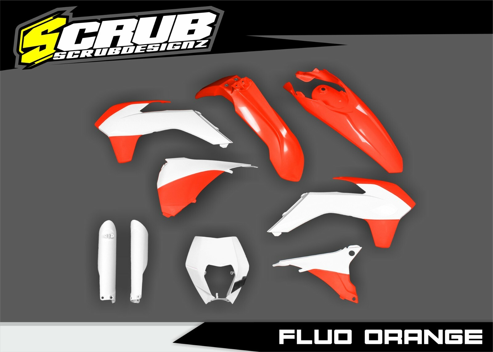 Plastics Kit KTM EXC EXC-F XC-W XCF-W 125/250/300/350/450/500/520 2016 F. Orange