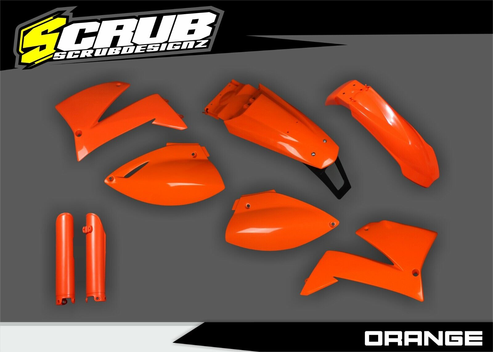 Plastics KTM LC4 SXC SC 620 625 640 660 1999 - 2007 LED Enduro Orange Kit
