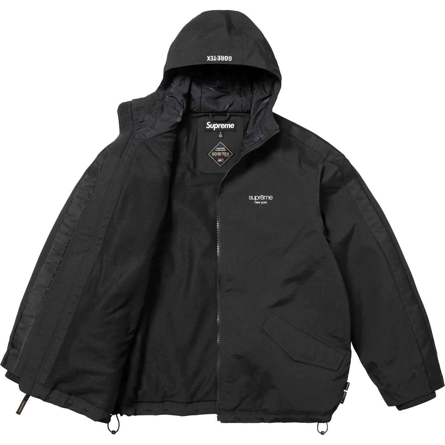Supreme GORE-TEX Stripe Hooded Jacket Black Olive Pink