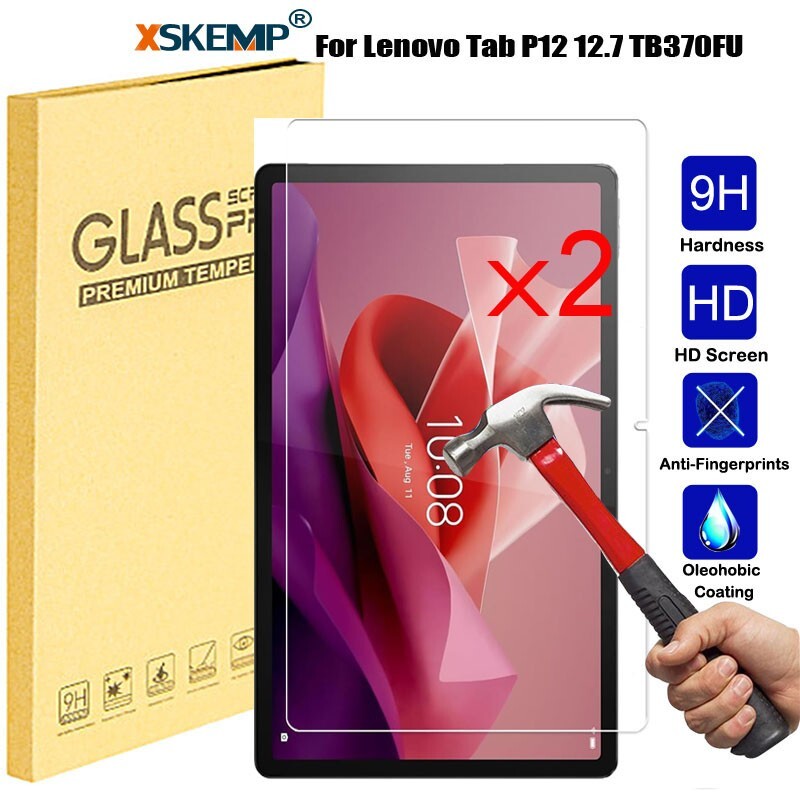 2Pcs for Lenovo Tab P12 12.7 in 2023 TB370F Screen Protector Tempered Glass Film