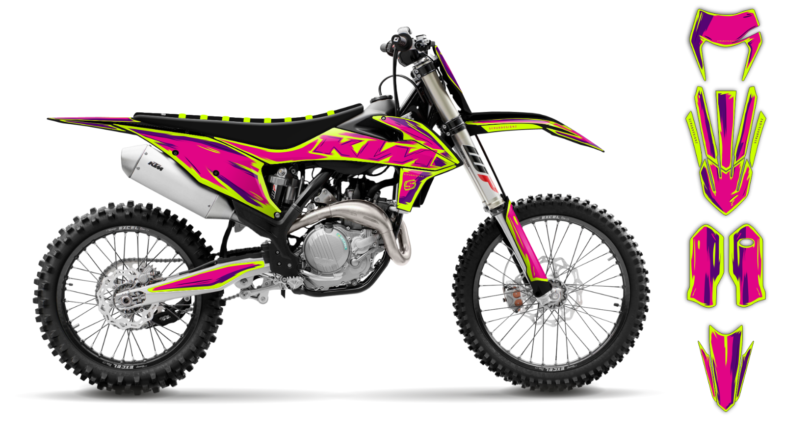 KTM graphics EXC EXCf XC-W 2020 2021 2022 2023 - 150 250 300 350 450 500 Decals
