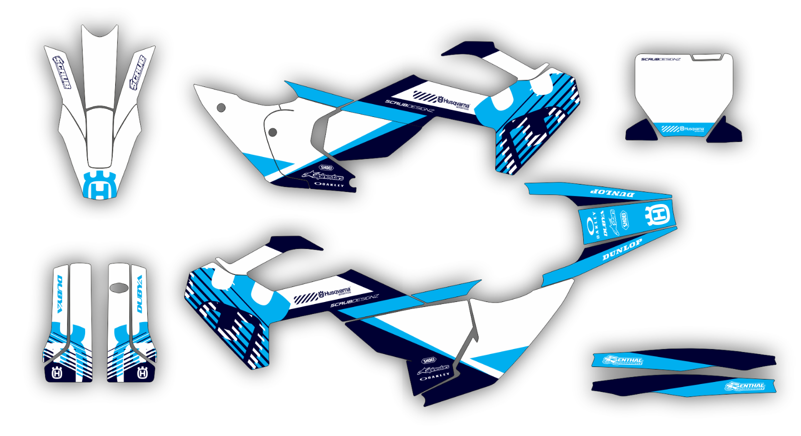 Graphics TC 65 2024 Husqvarna decals SCRUB TC 65 Decals