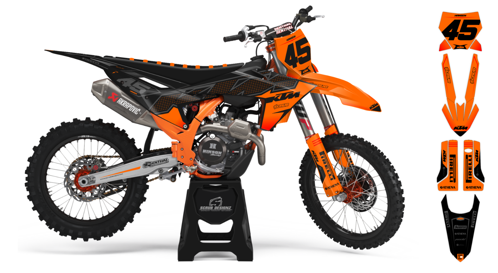 KTM Graphic SX SXF 2023 2024 125 250 300 350 450 Decals XC XCf Race Number