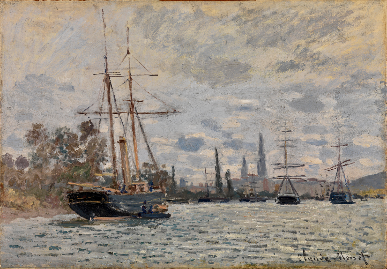 Harbor with Sailing Ships Poster ShoreLine Wall Art – 16×12/20×16/24×18/36×24