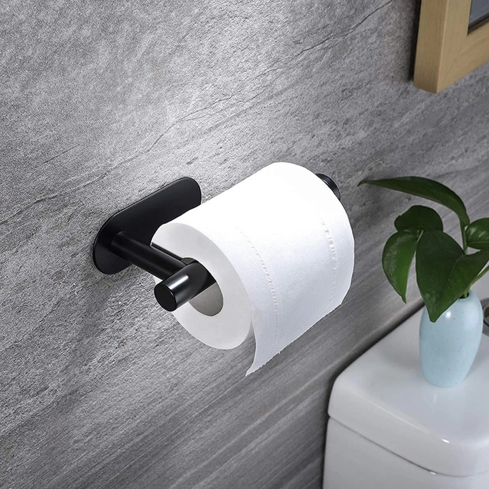 Stainles Steel Toilet Roll Paper Holder Strong Self Adhesive Stick Wall Mount UK