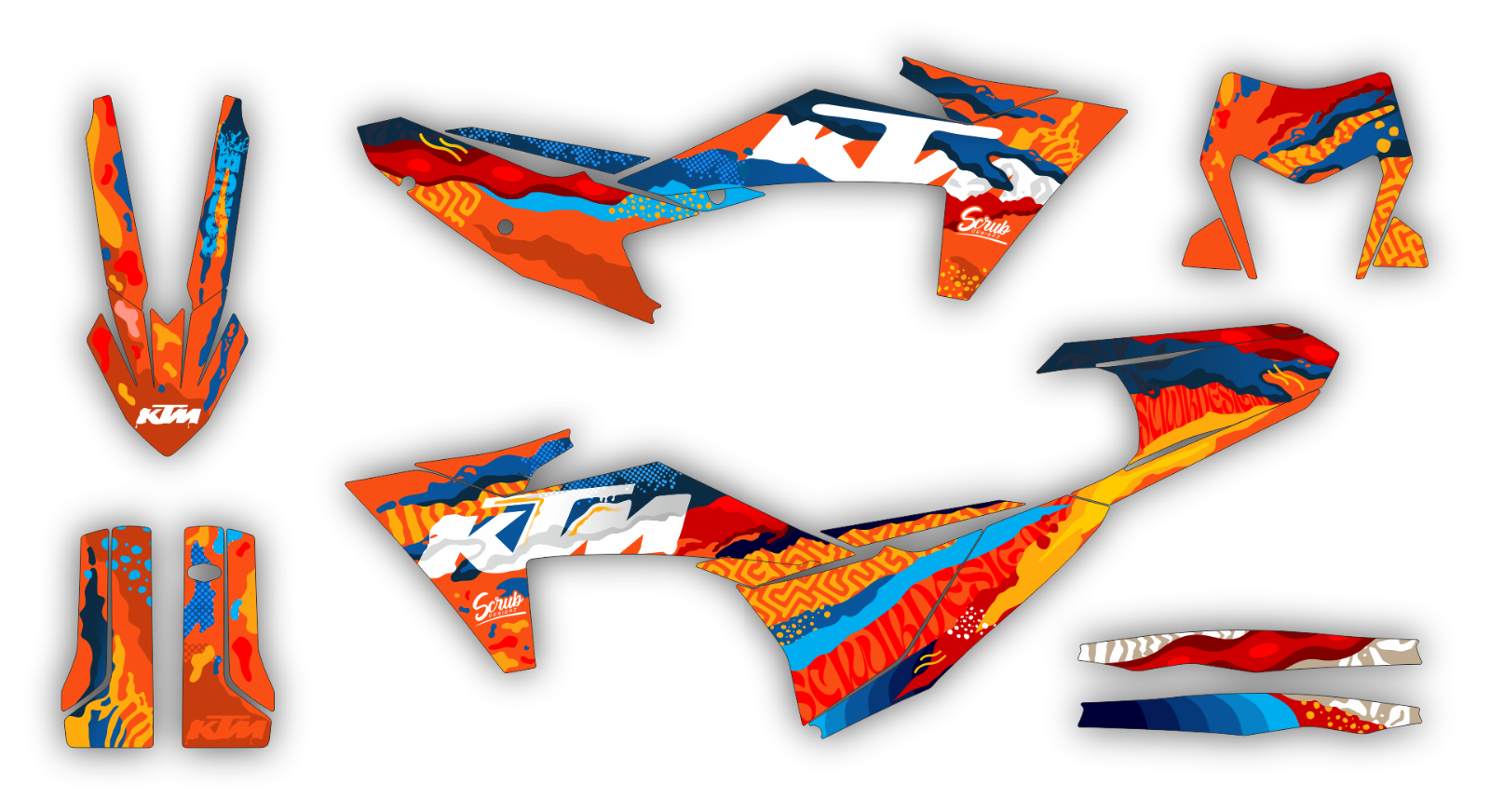 Graphics Kit KTM EXC EXC-F XC-W XCF-W 2024 2025 150 250 300 350 450 500 decal
