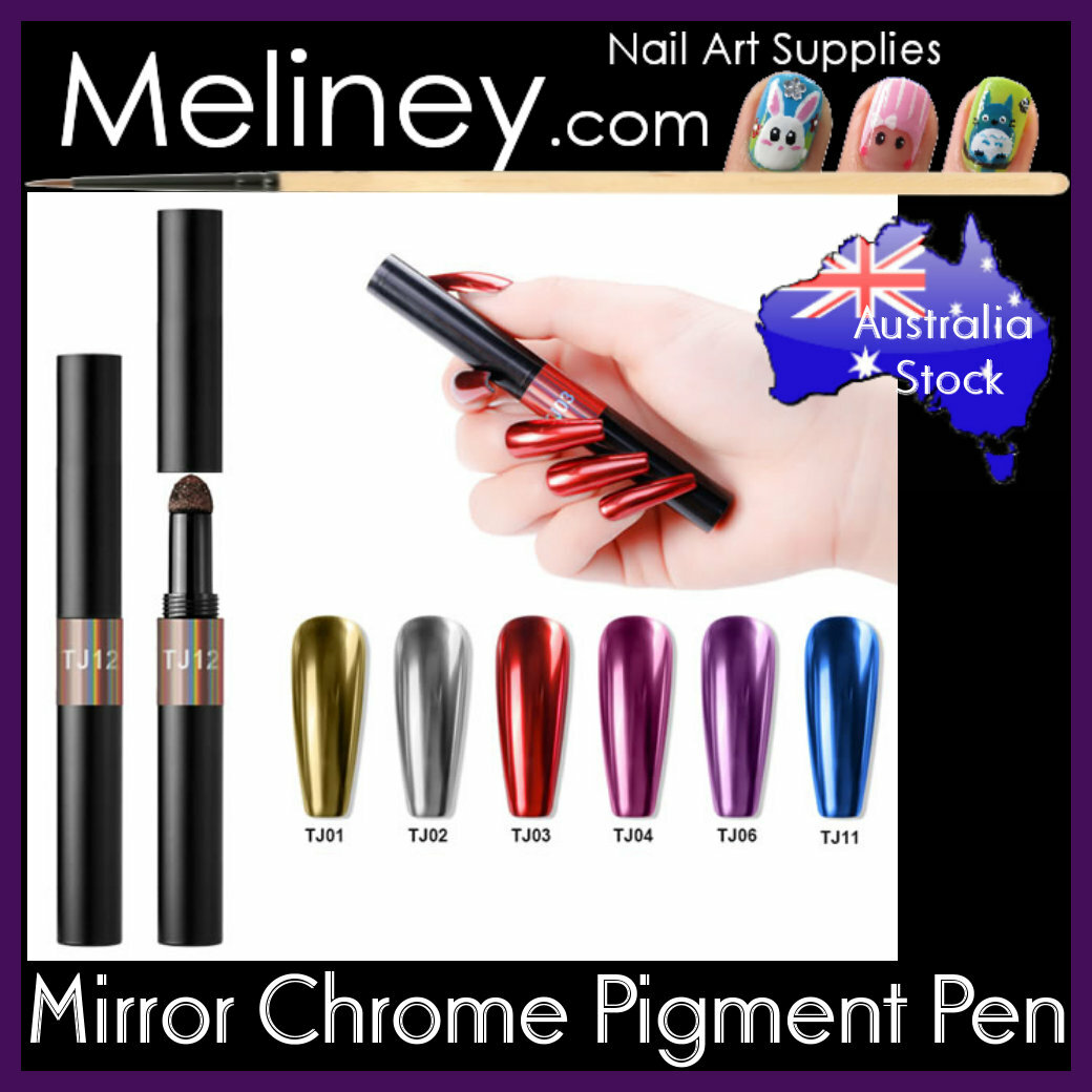 Mirror Chrome Pigment Pen Powder Nails art Decoration Colour Shiny Nail