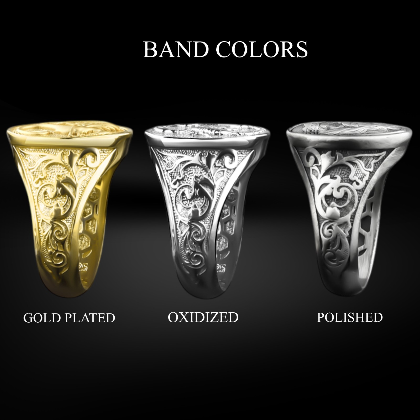 Holy Chalice Unique Silver Men Signet Ring, Oxidized Christian Grail Jewelry - Product main view