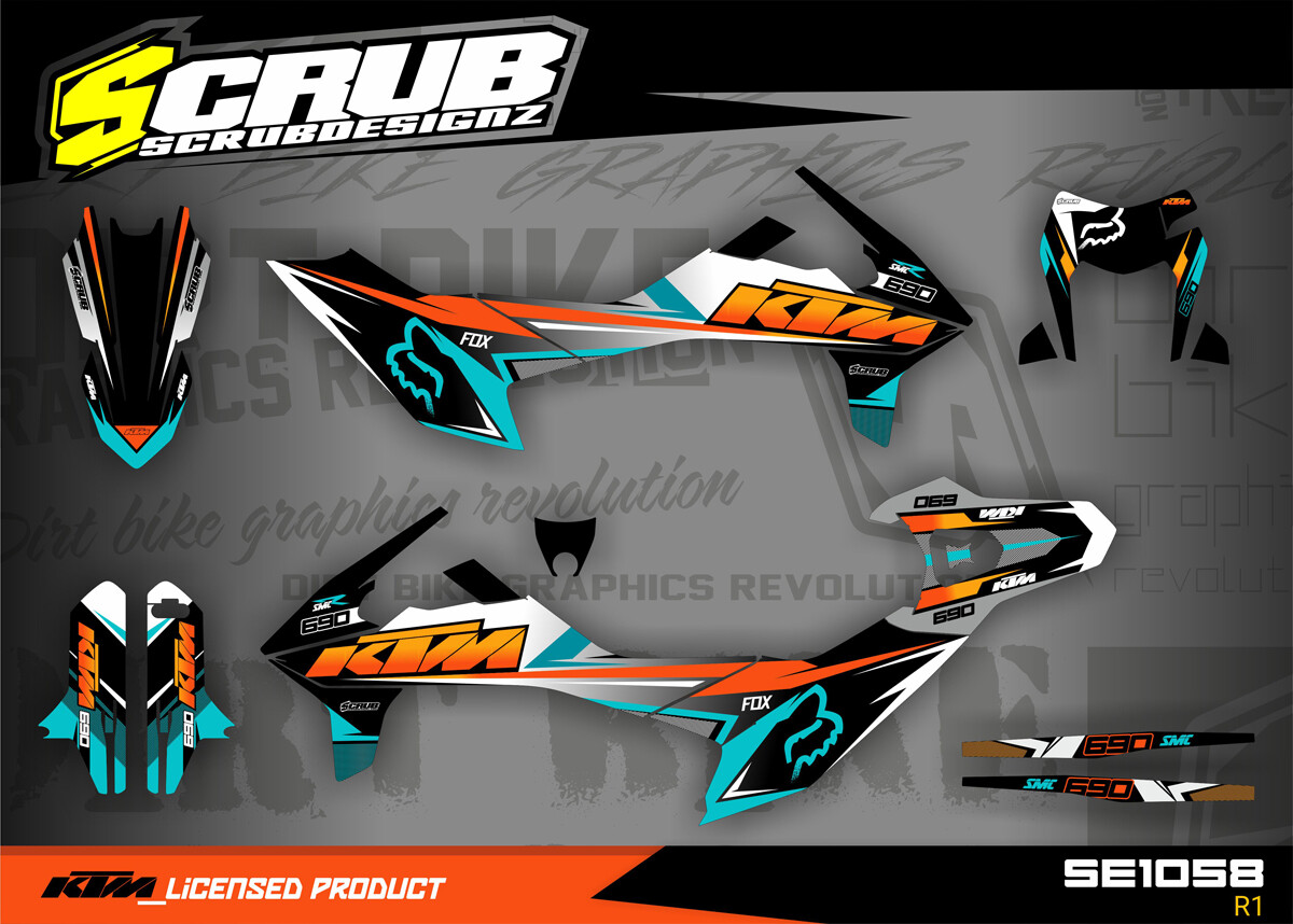 KTM graphics SMC-R 690 2019 2020 2021 2022 2023 2024 SMC SCRUB decals stickers