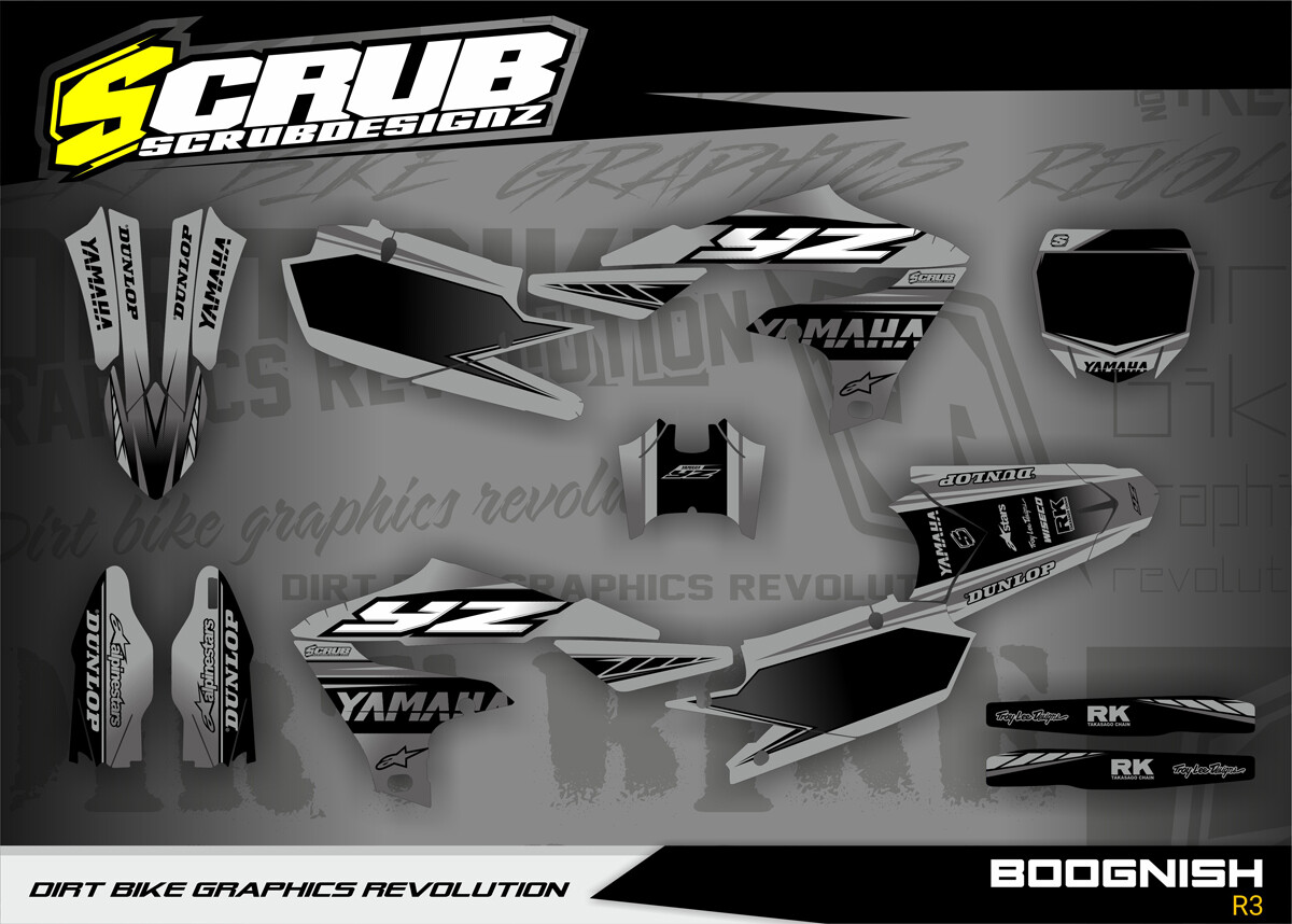 Yamaha graphics YZ250f 2019 2020 2021 2022 2023 YZf 250 Decals SCRUB Stickers