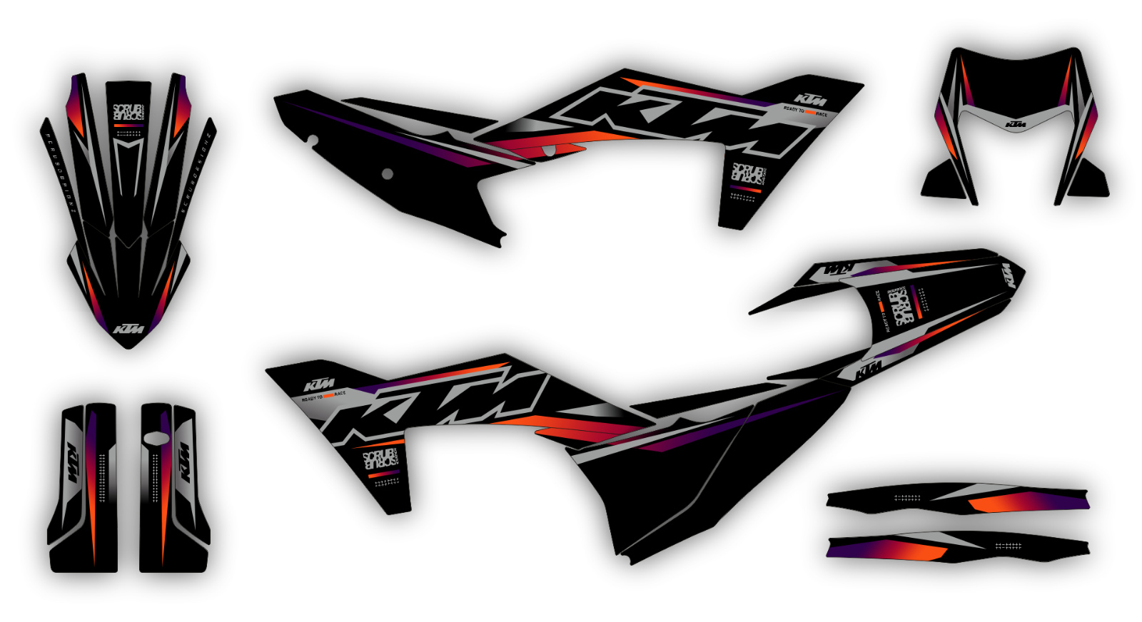 Graphics Kit KTM EXC EXC-F XC-W XCF-W 2024 2025 150 250 300 350 450 500 decal