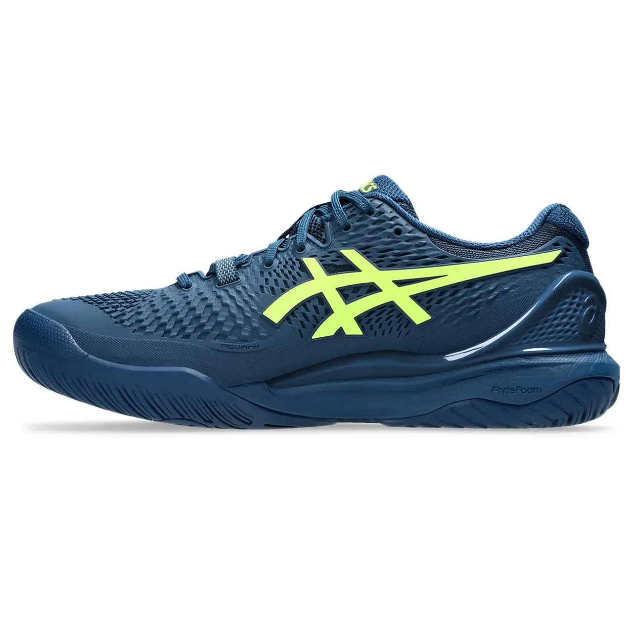 Asics Men's Tennis Shoes GEL-RESOLUTION 9 Mako Blue/Safety Yellow Fr Japan - Picture 117 of 161