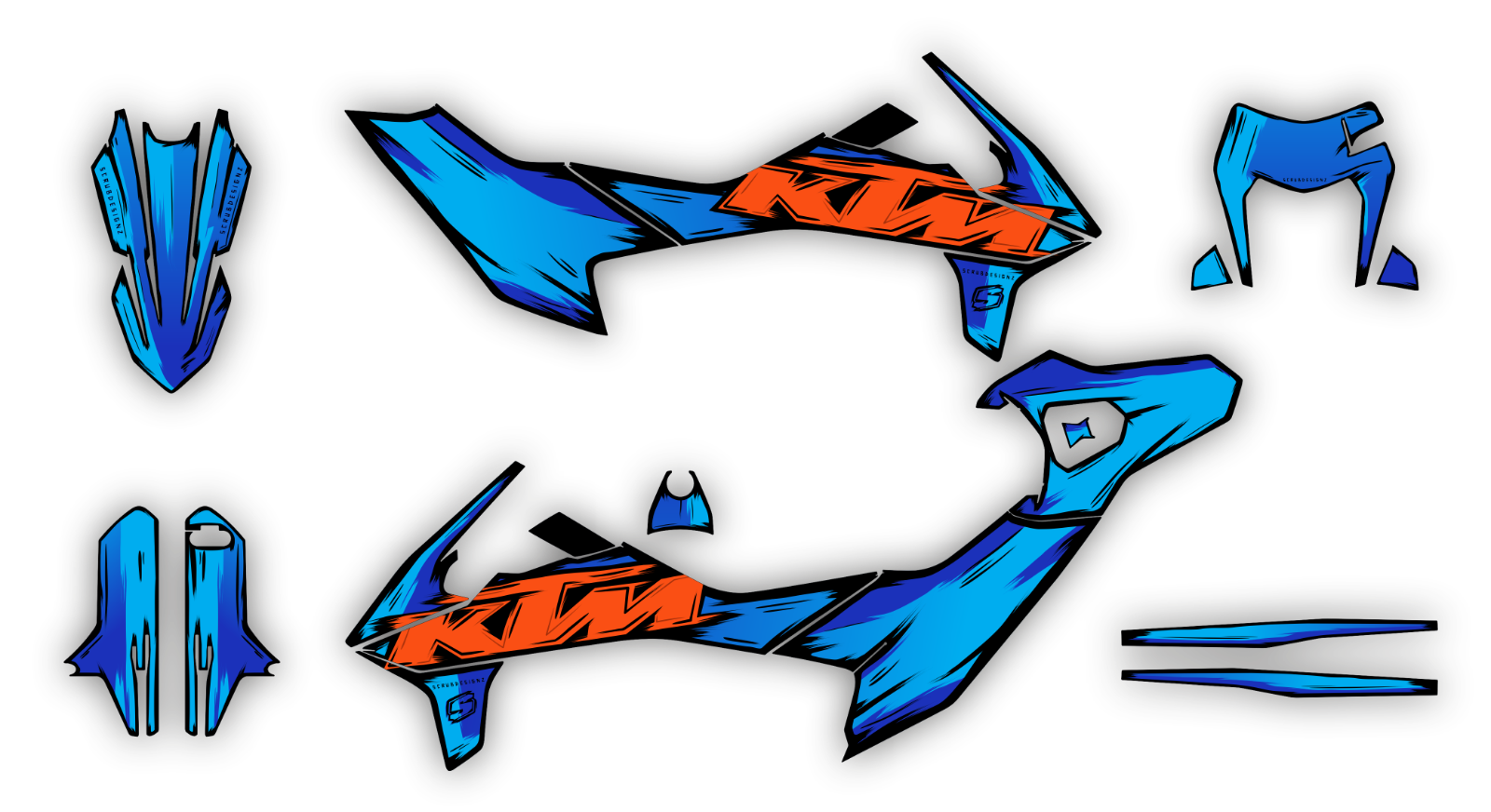 KTM graphics SMC-R 690 2019 2020 2021 2022 2023 SCRUB decals stickers Supermoto