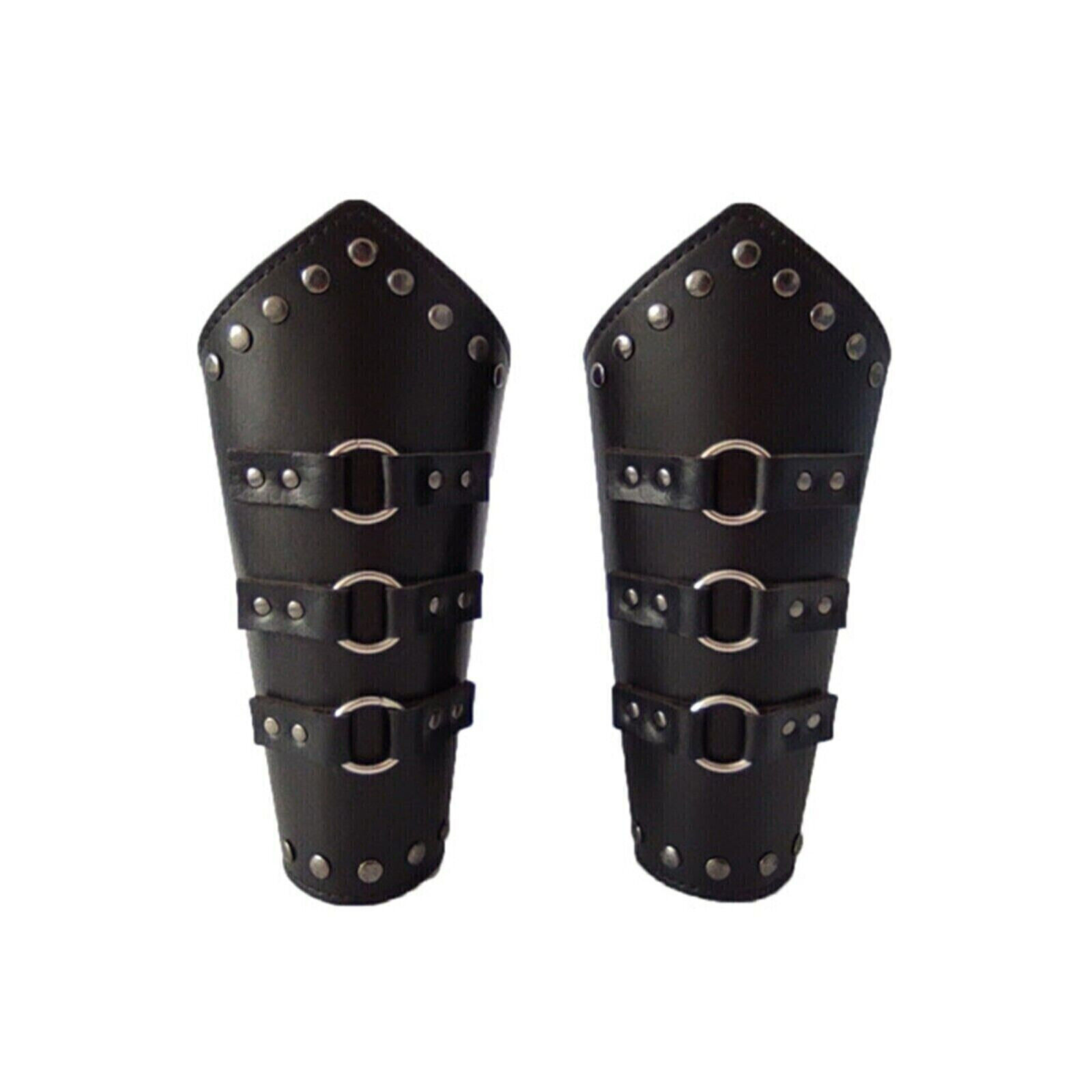Protège-Bras De Tir à L'Arc En Cuir – Style Viking/Dragon – Taille M – Marron