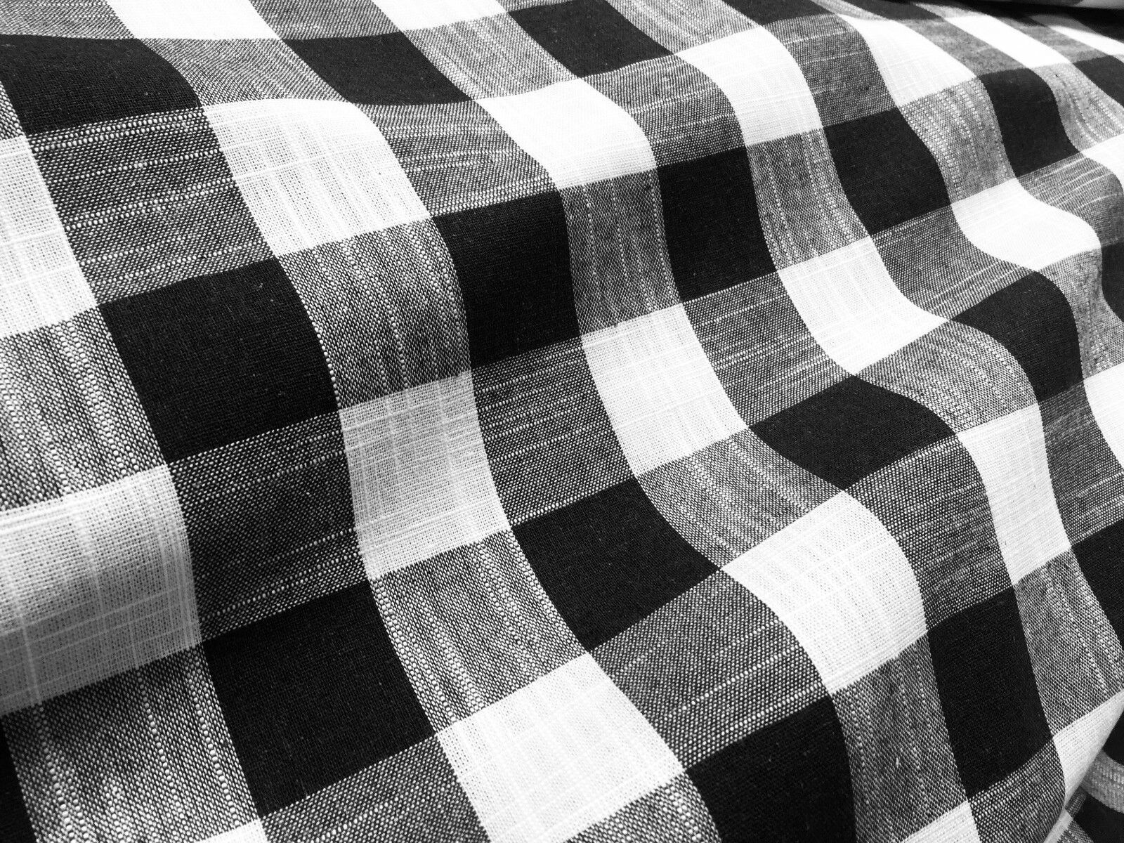 Gingham Linen Checked Cotton Vichy Fabric Plaid Material Buffalo Check 55″ Wide